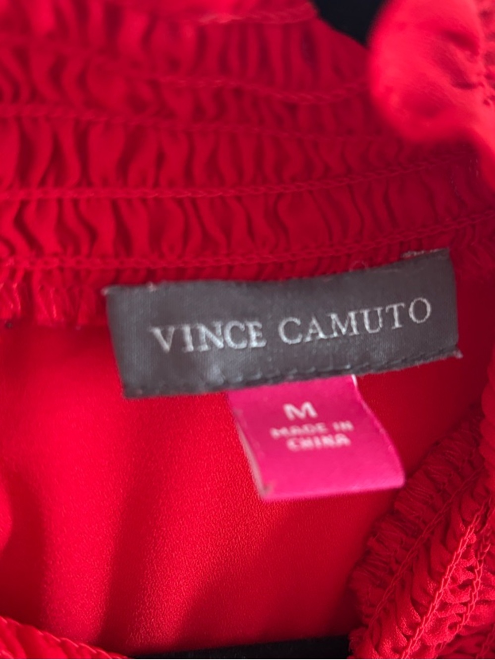Red Ruffled Mock-Neck Blouse - Picture 2 of 4